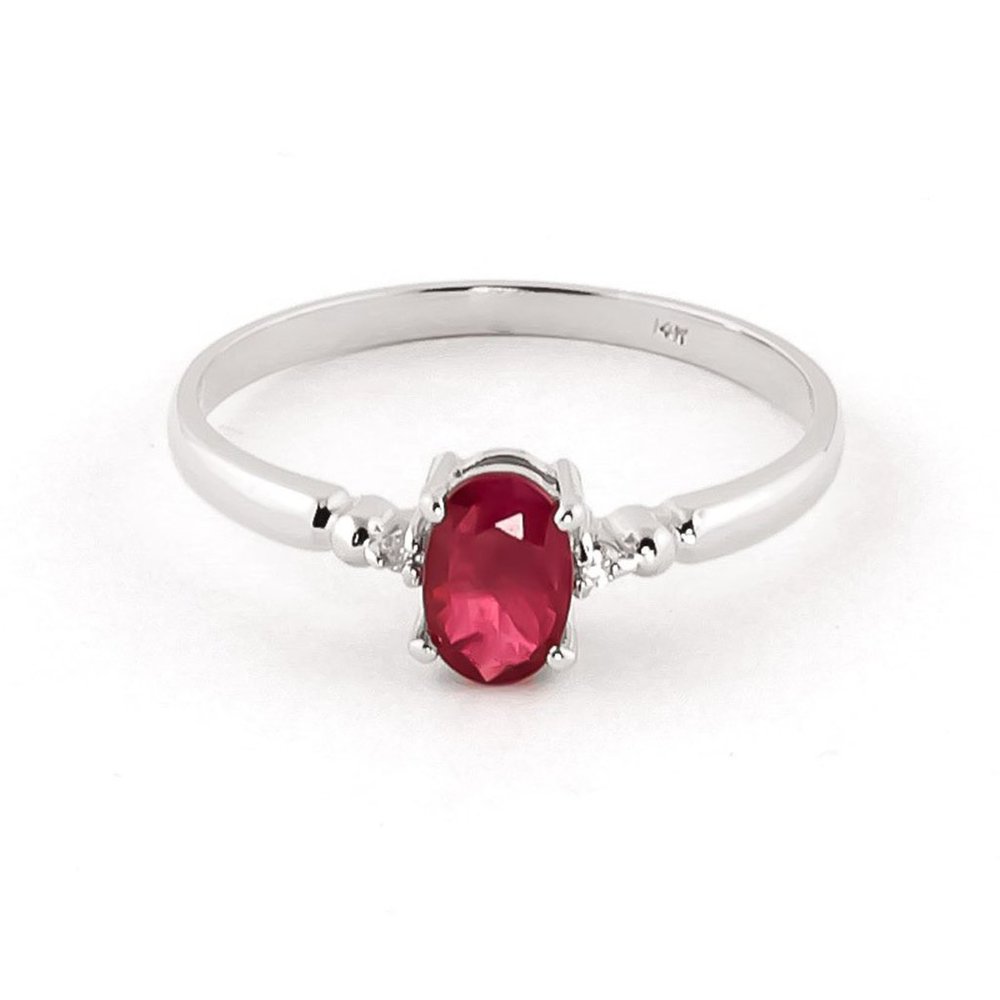 14K. SOLID GOLD RING WITH NATURAL DIAMONDS & RUBY
